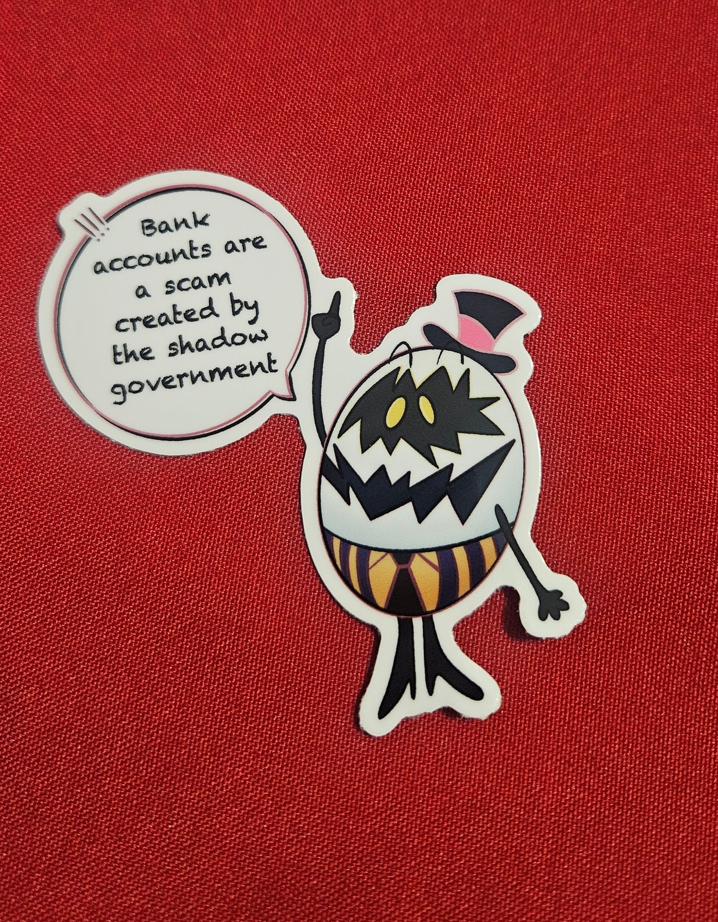 Hazbin hotel shadow gov't egg boy sticker