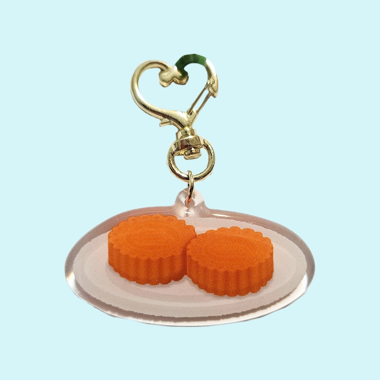 Dim sum bunny moon cakes keychain