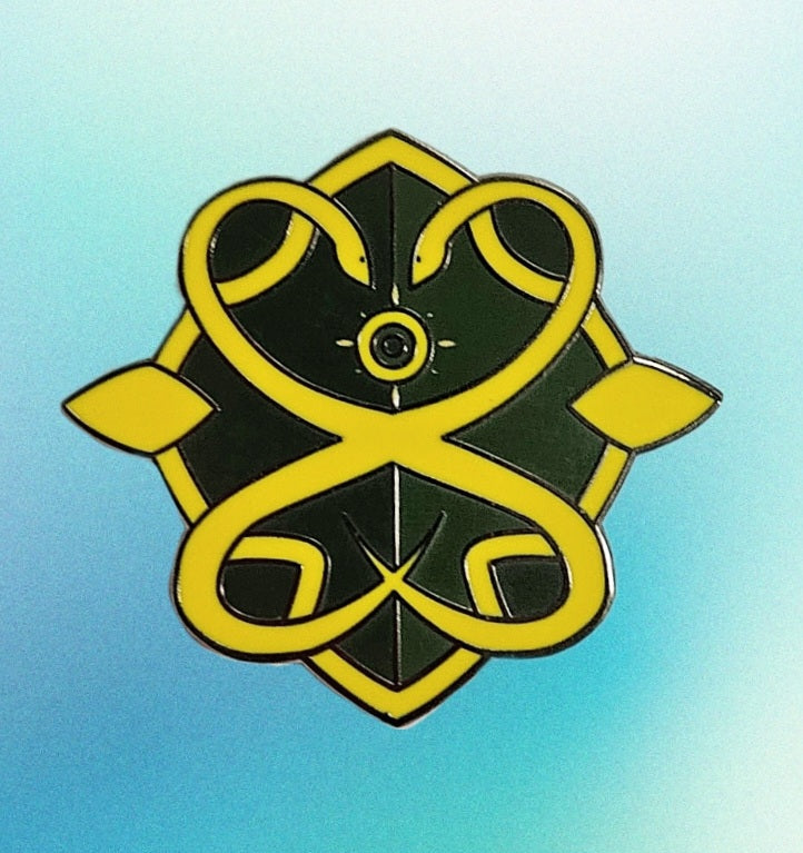 Chimera viper shield enamel pin