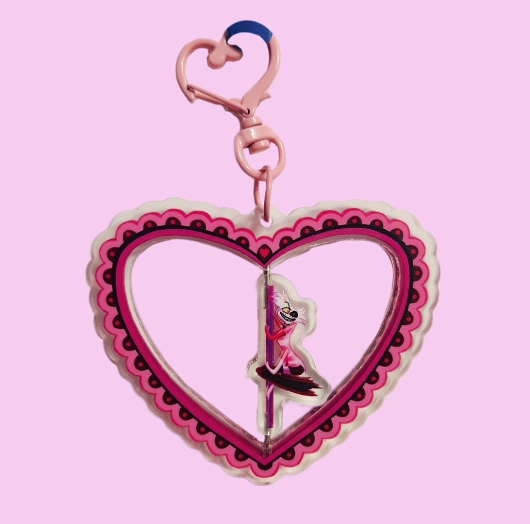 Hazbin hotel Angel dust spinning keychain