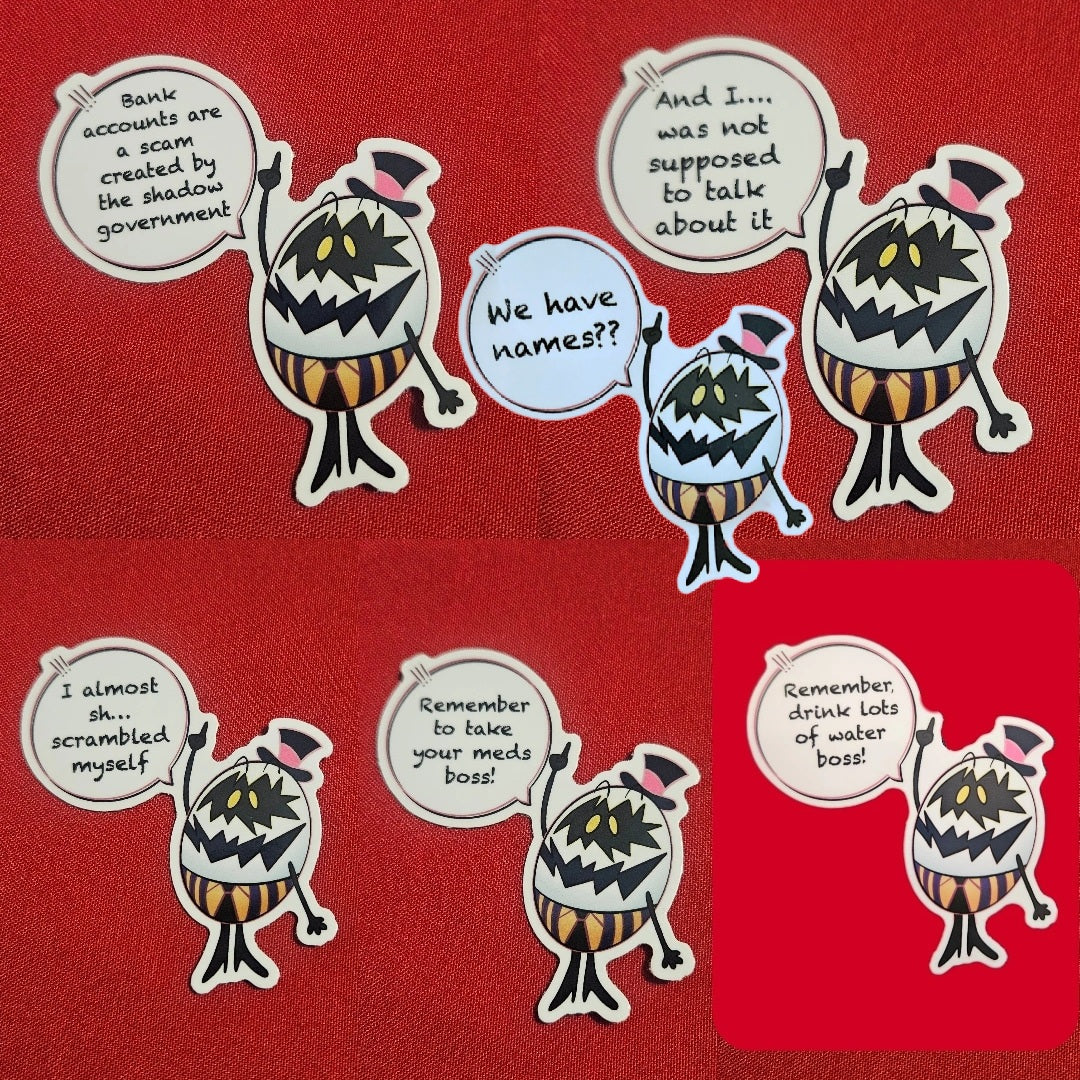 Hazbin hotel egg boy 6 sticker set