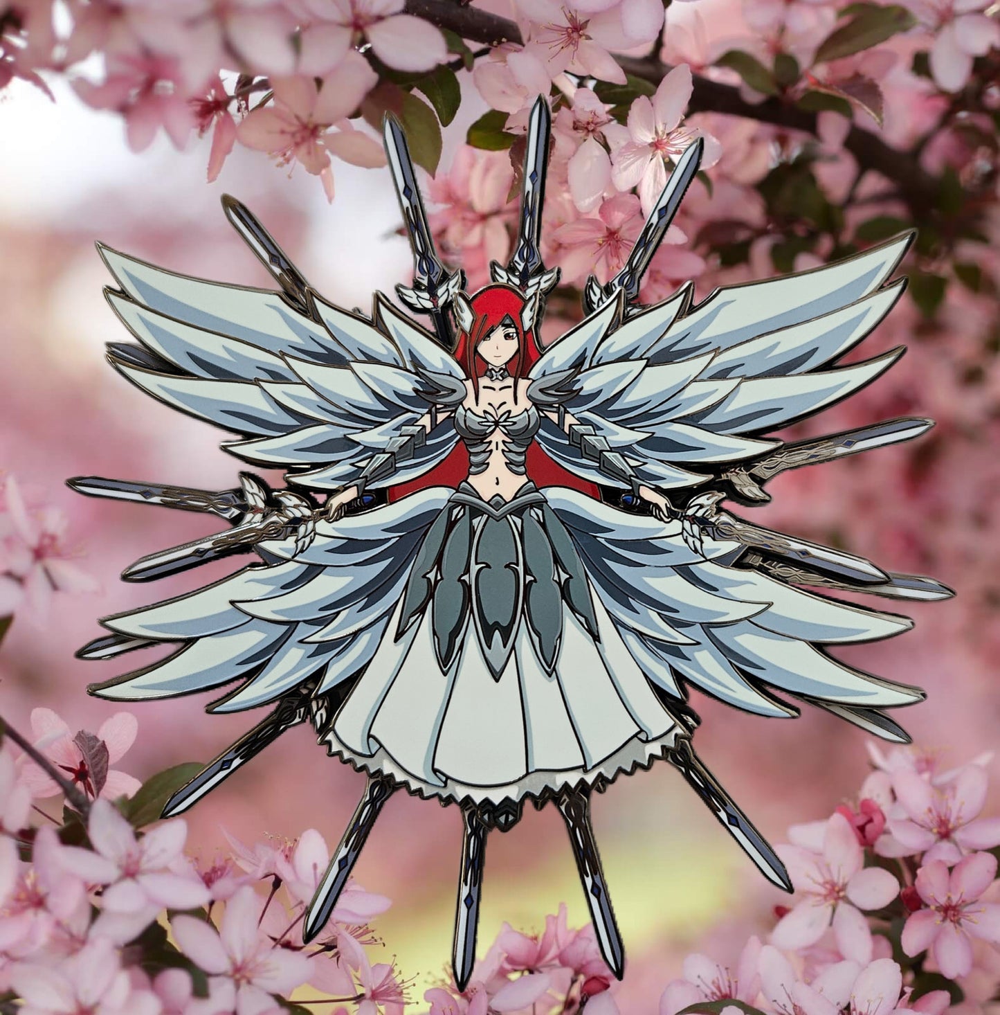 Erza heavens wheel armor spinning enamel pin