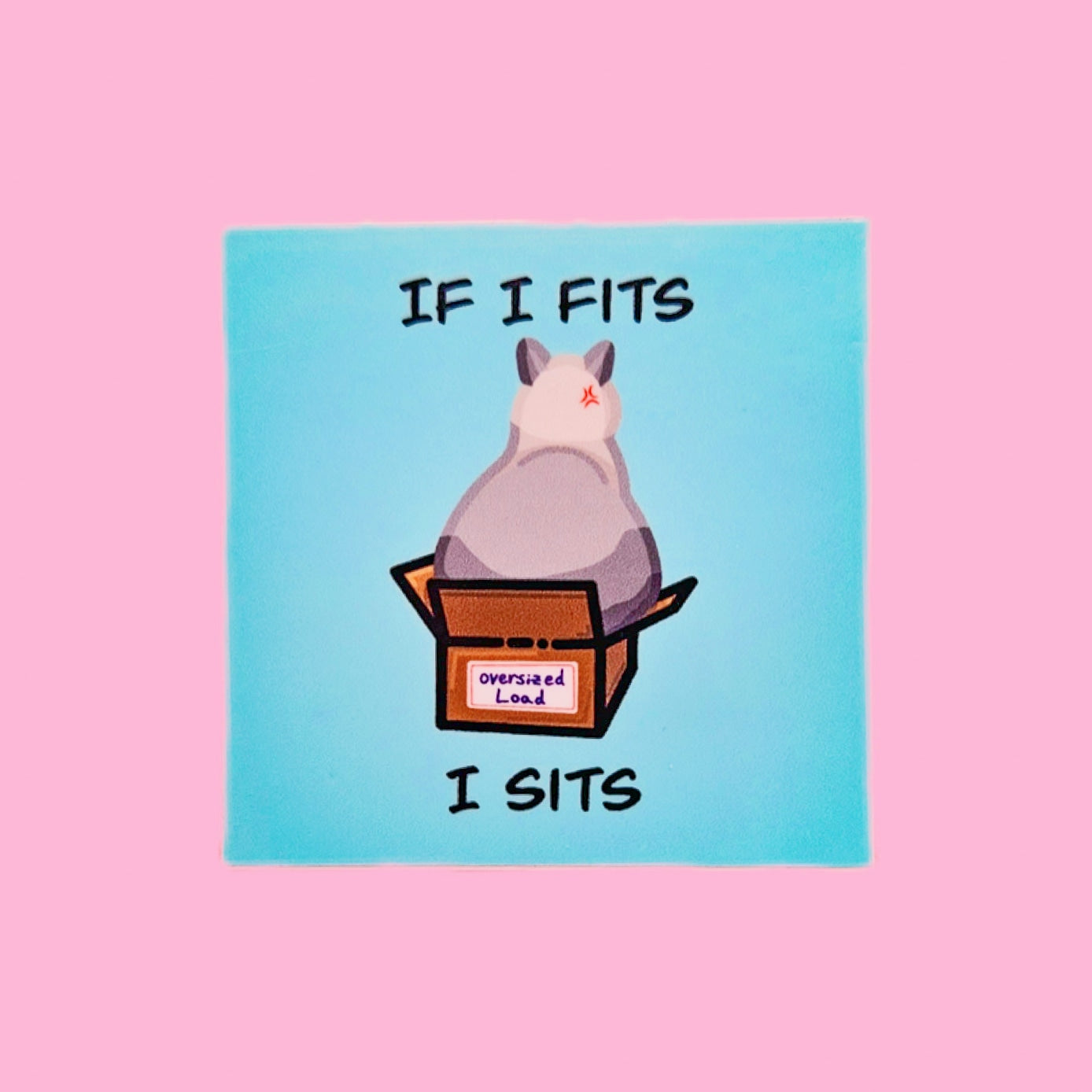 If I fits I sits cat sticker