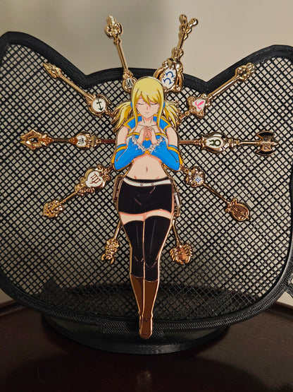 Lucy spinning keys enamel pin