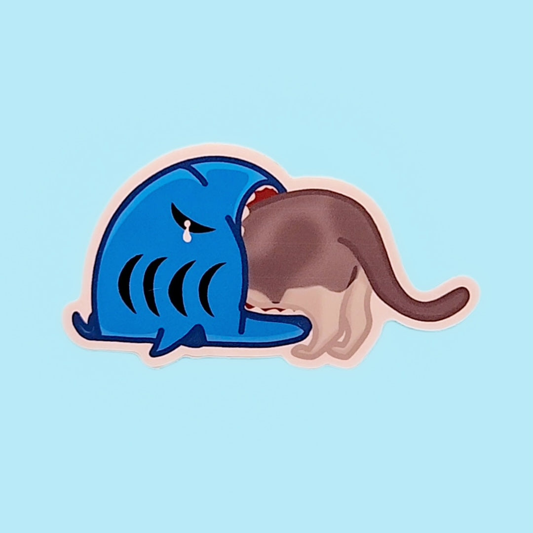 Shark bait cat sticker