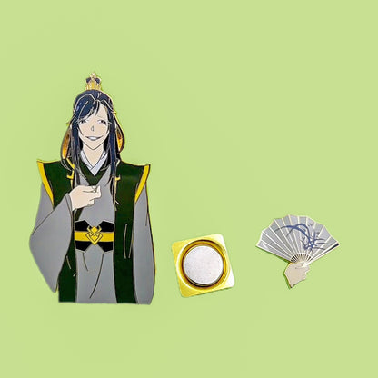 Nie Huaisang enamel pin w/ magnet and og fan attachment