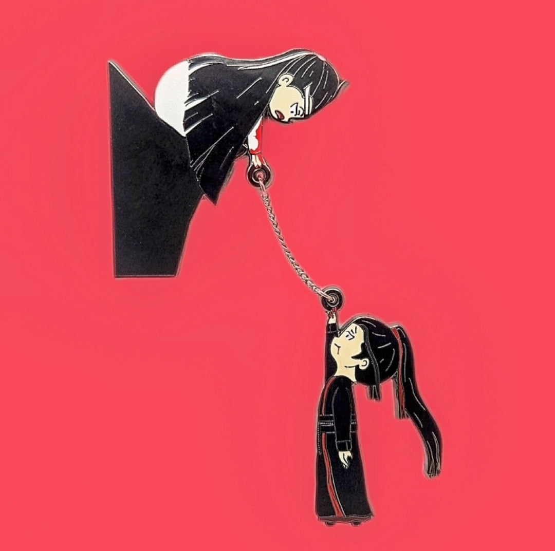 Wangxian cliff scene chain enamel pin