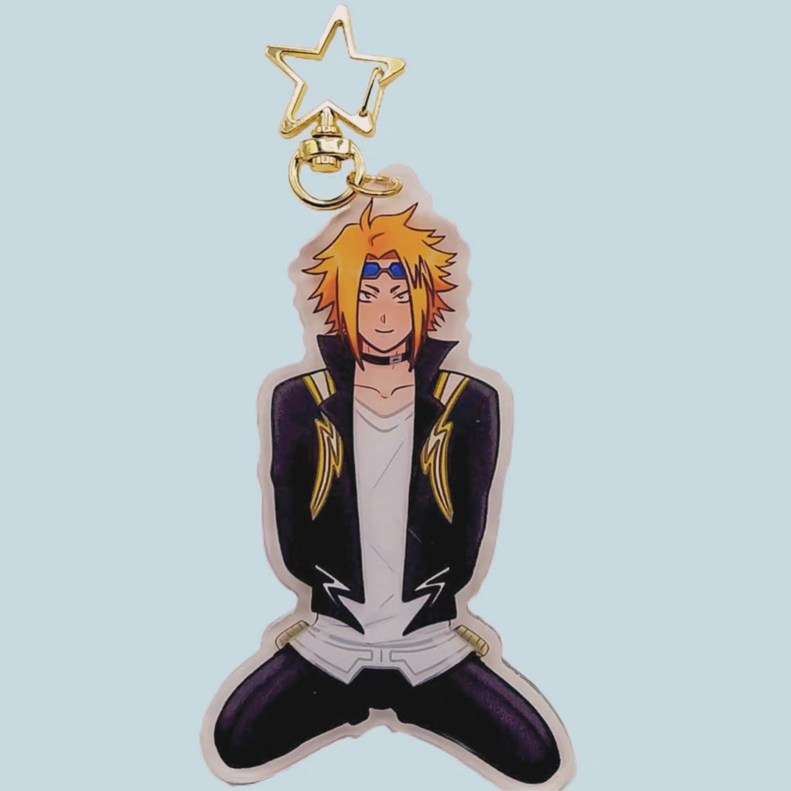 2 sided Denki Kaminari acrylic earphone wrap charm