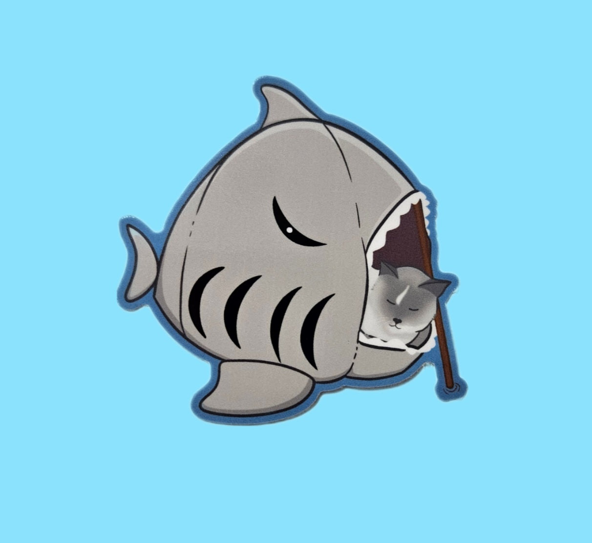 Shark cat nap sticker