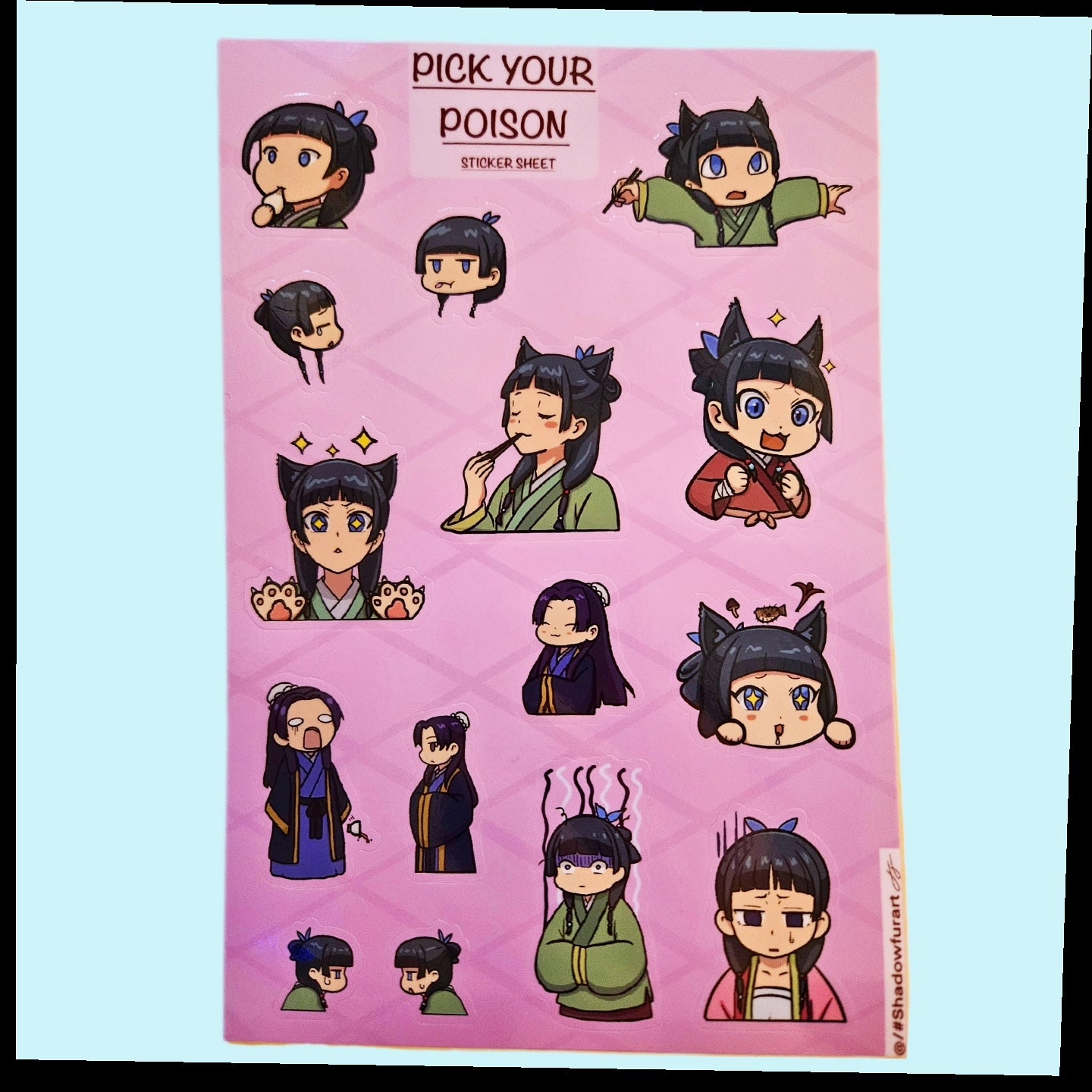 Pick your poison apothecary diaries sticker sheet