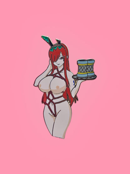 Shibari Erza Scarlet Bunny Enamel Pin