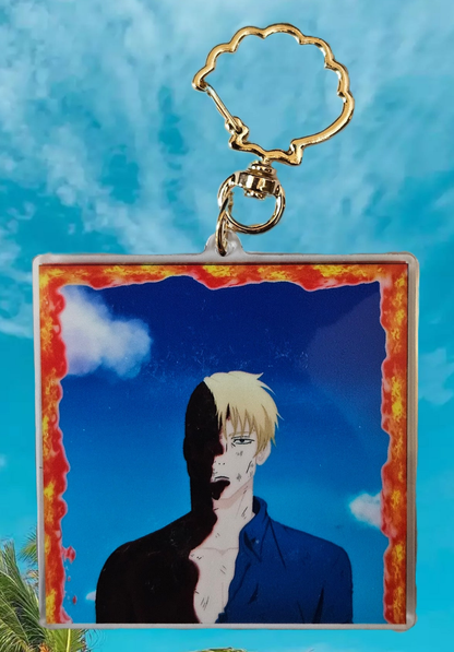 Nanami's beach glitter oil acrylic shaker keychain