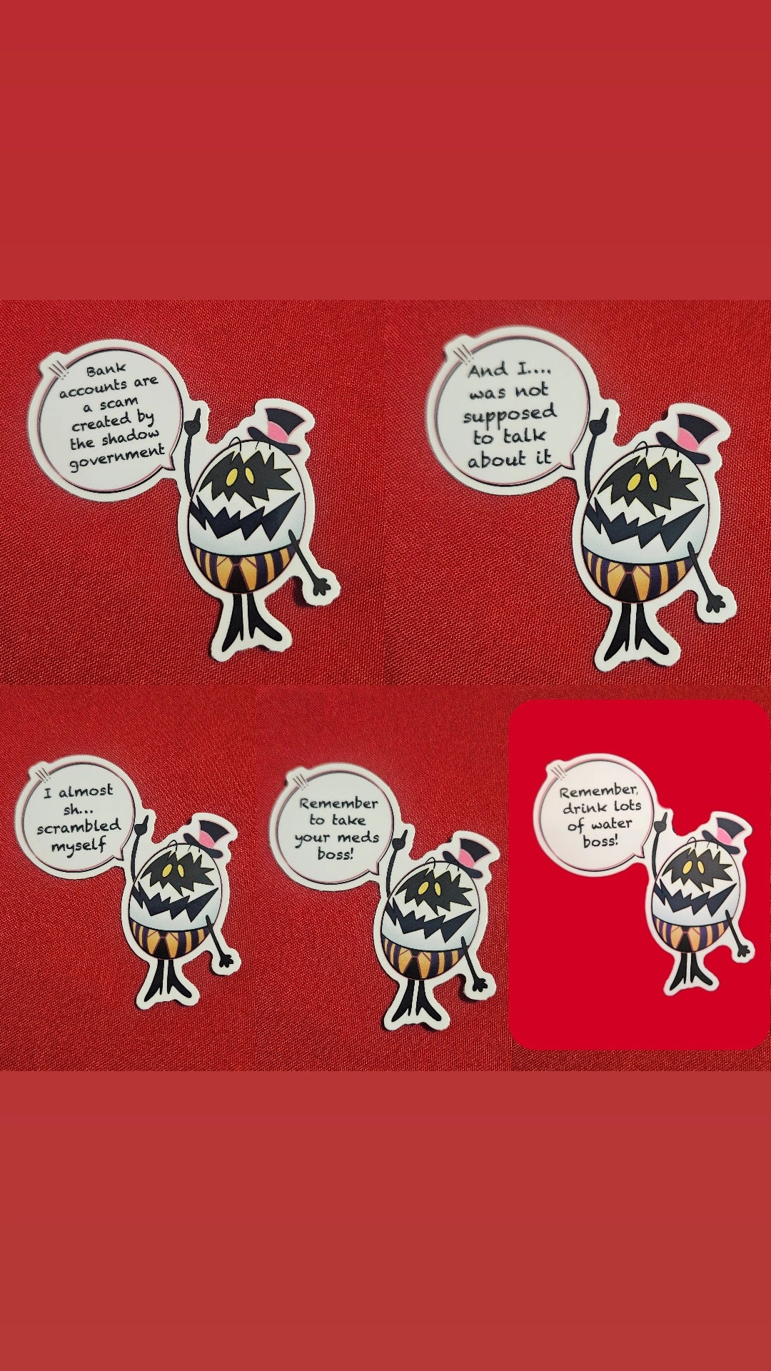 Hazbin hotel egg boy 5 sticker set(online shop deal only)