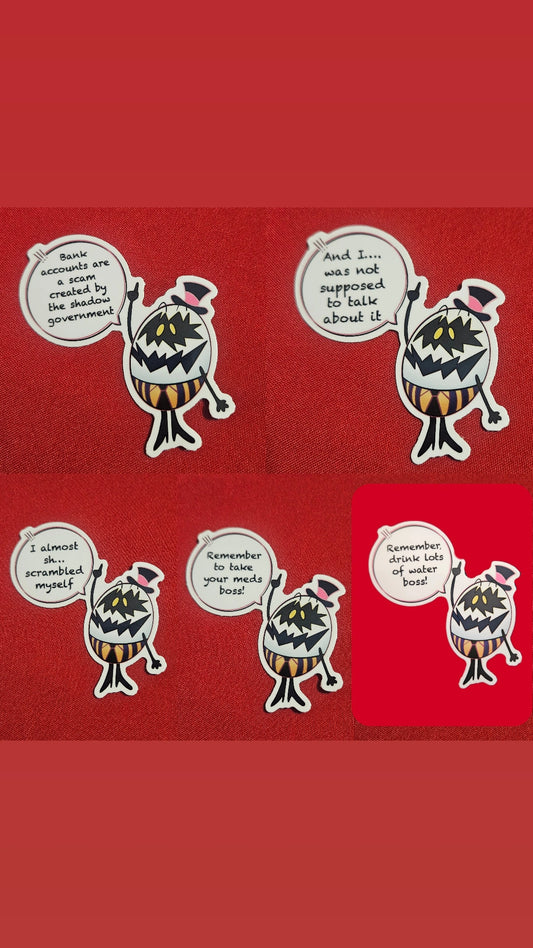 Hazbin hotel egg boy 5 sticker set(online shop deal only)