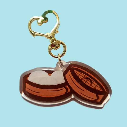 Dim sum steamed bun keychain