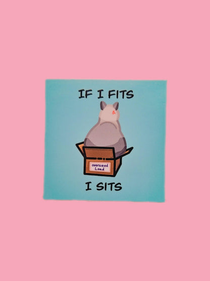 If I fits I sits cat sticker