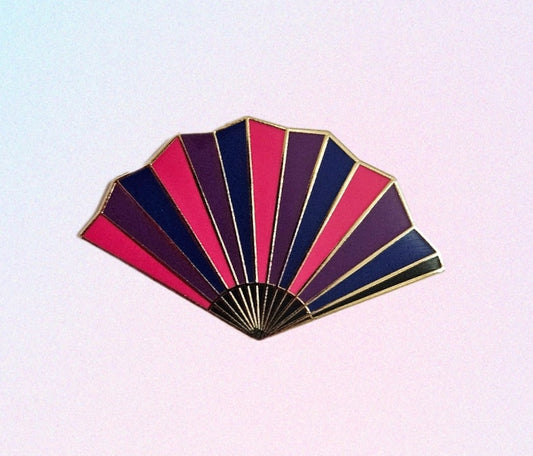 Bi pride fan filler enamel pin