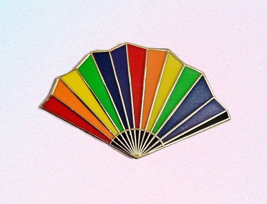 Rainbow fan filler enamel pin