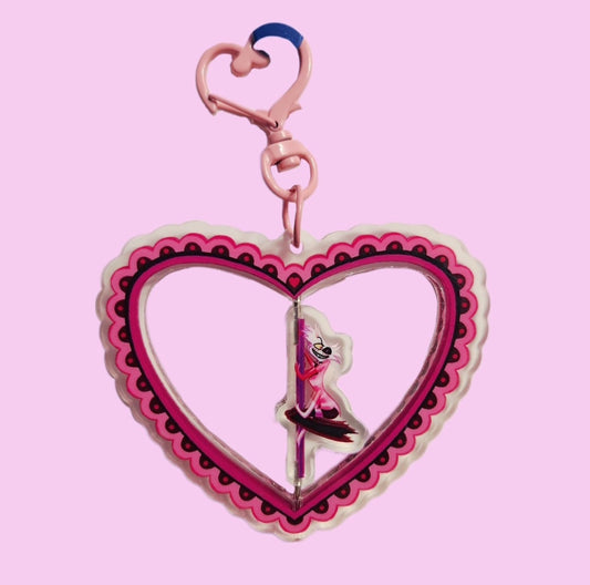 Hazbin hotel Angel dust spinning keychain