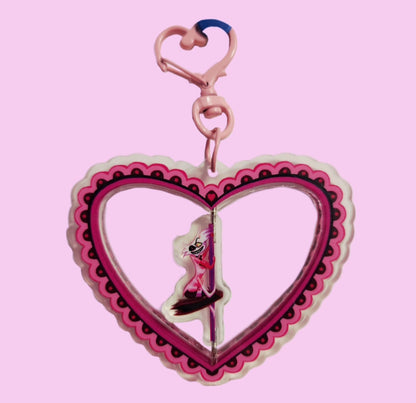 Hazbin hotel Angel dust spinning keychain