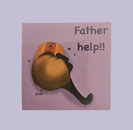 Father help stuck cat sticker