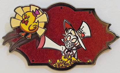 Lucifer morningstar spinning duck enamel pin
