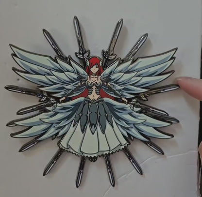 Erza heavens wheel armor spinning enamel pin
