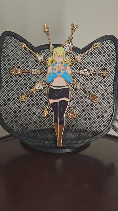 Lucy spinning keys enamel pin