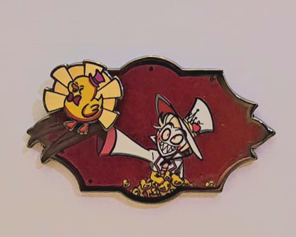 Lucifer morningstar spinning duck enamel pin