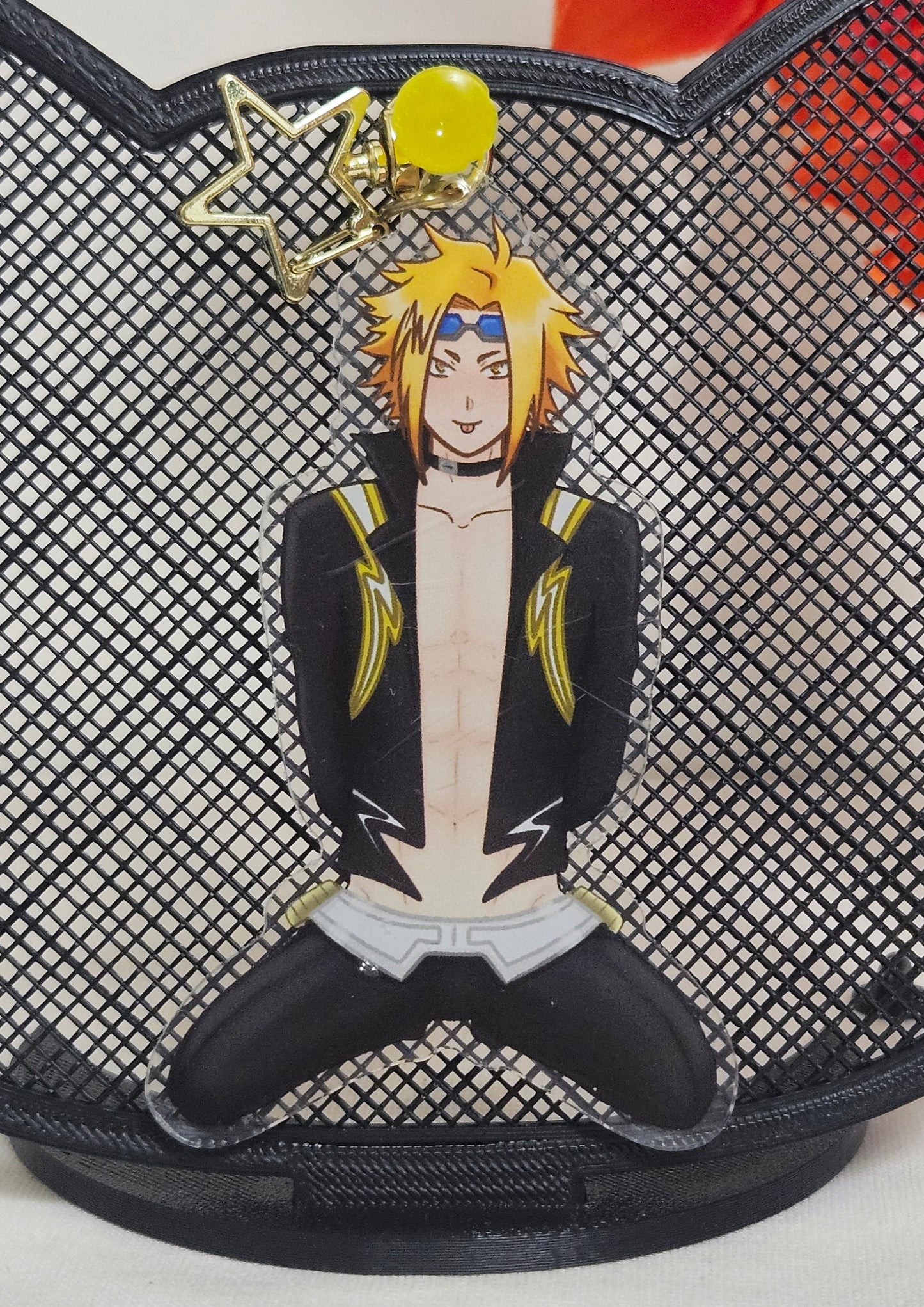 2 sided Denki Kaminari acrylic earphone wrap charm