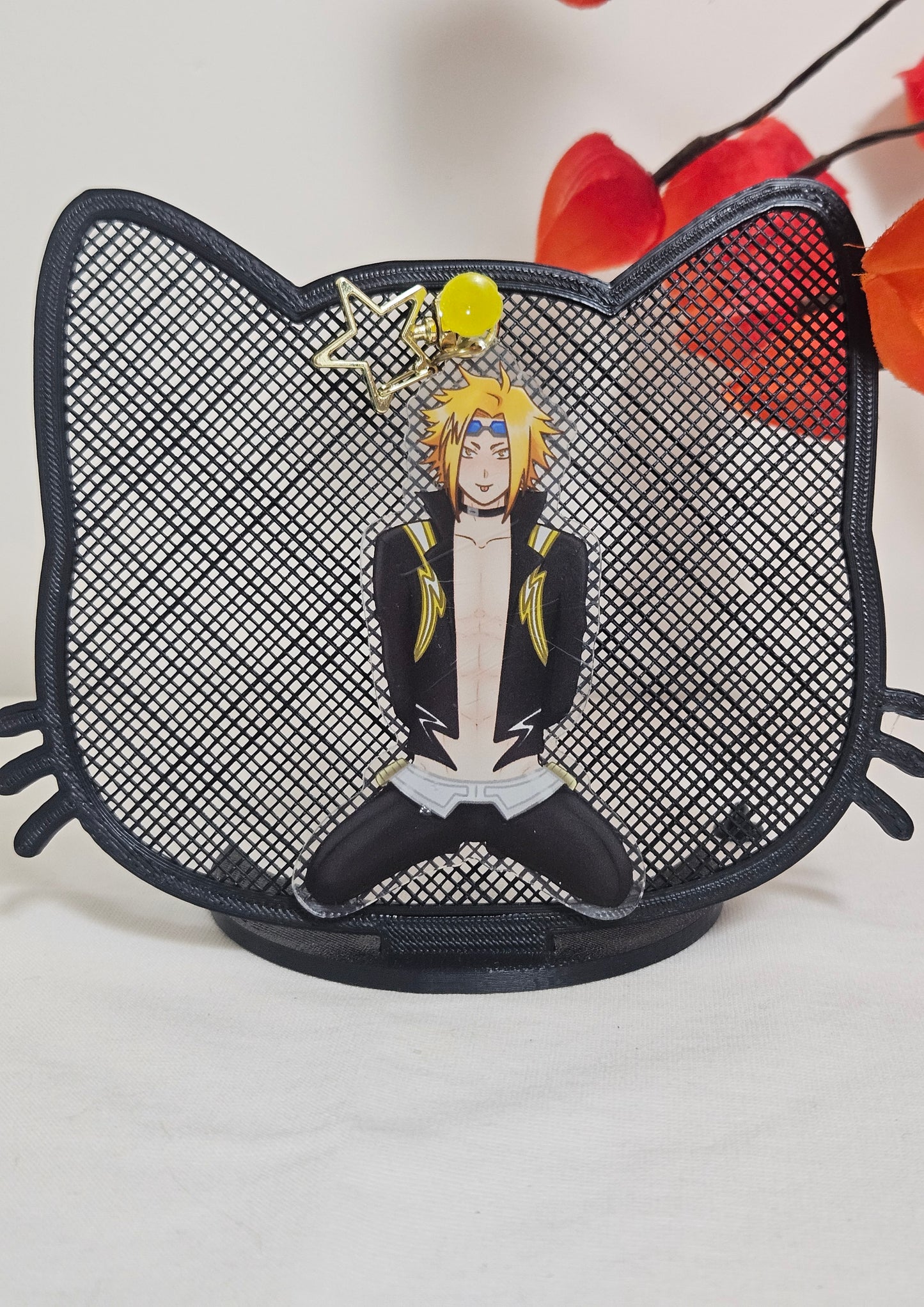 2 sided Denki Kaminari acrylic earphone wrap charm