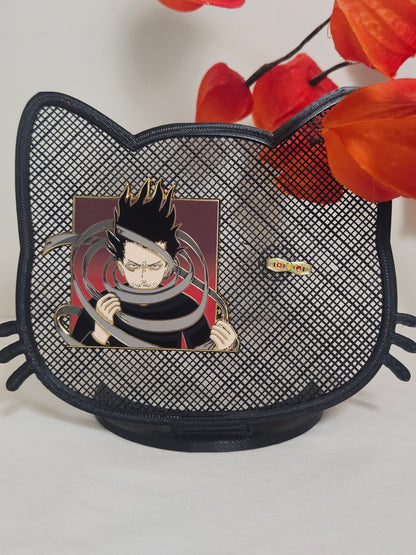 Aizawa enamel pin with magnetic goggles