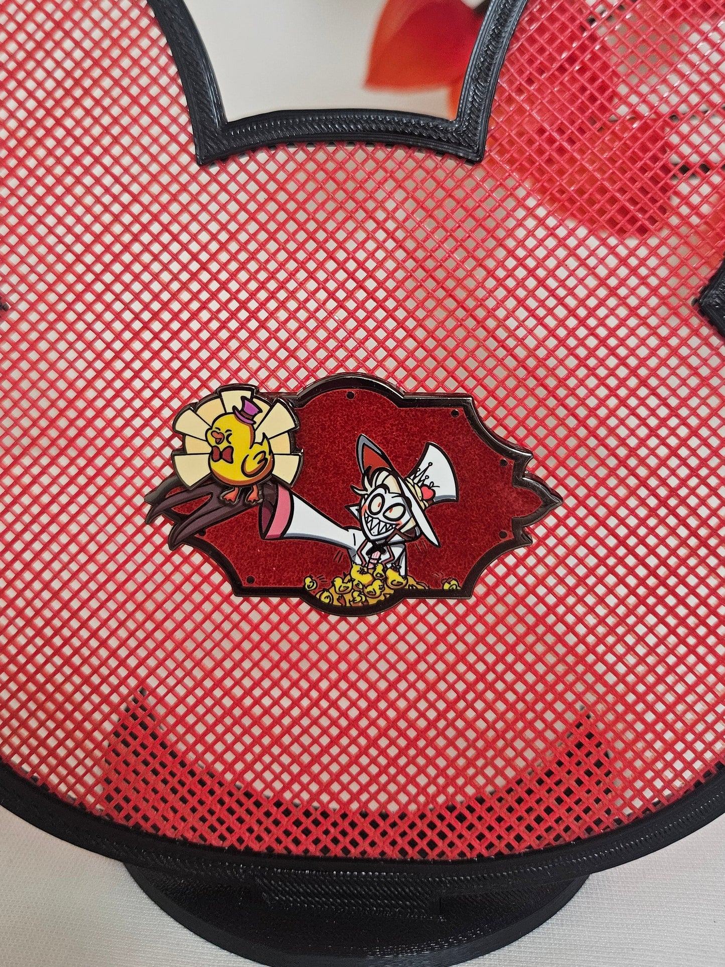 Lucifer morningstar spinning duck enamel pin