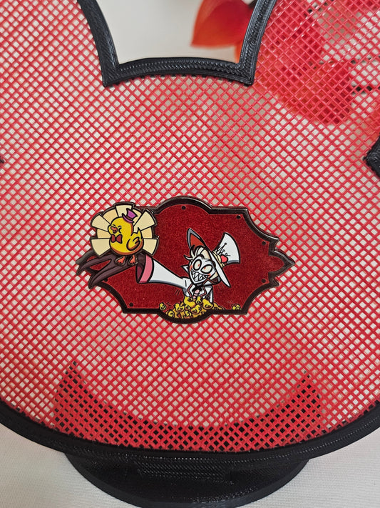 Lucifer morningstar spinning duck enamel pin