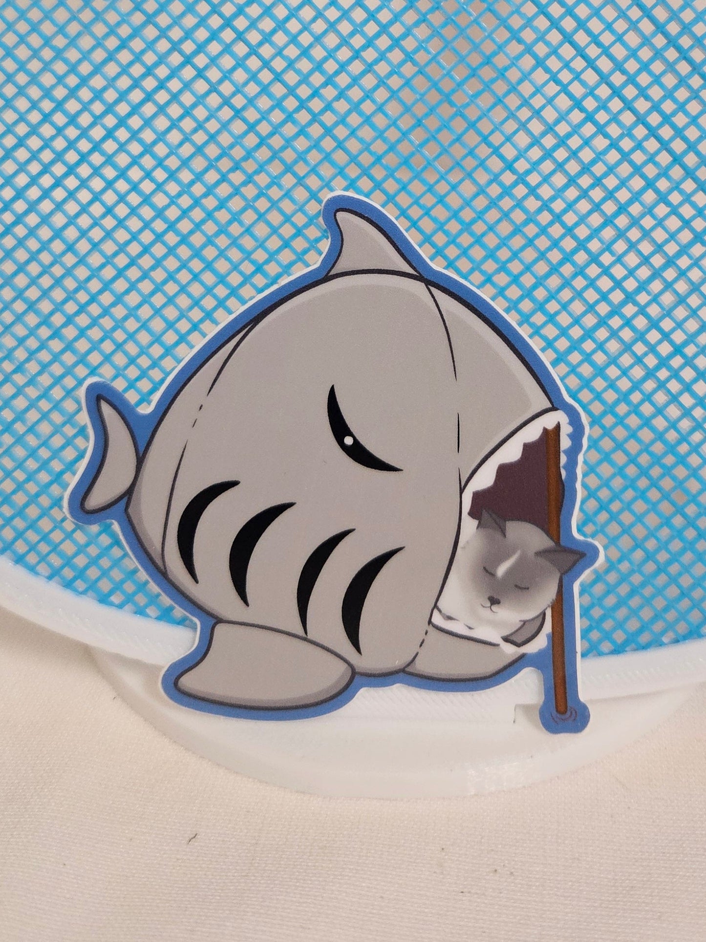 Shark cat nap sticker