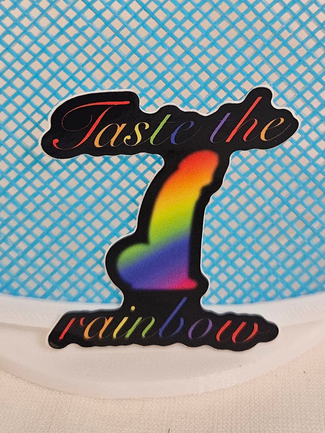 Taste the rainbow adult sticker