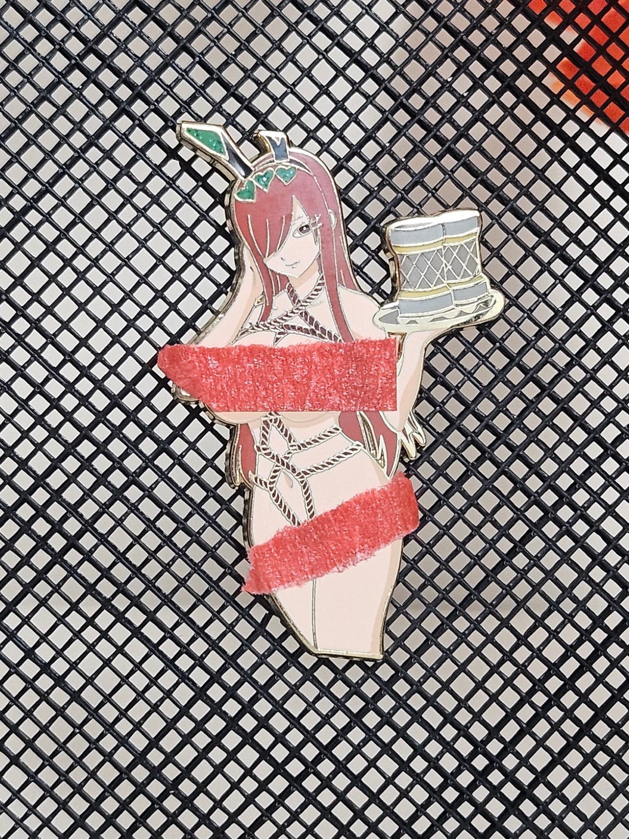 Shibari Erza Scarlet Bunny Enamel Pin