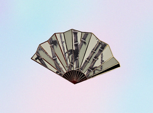 Bamboo fan filler enamel pin