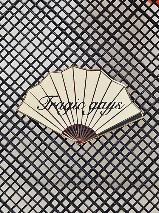 Tragic gays filler fan enamel pin