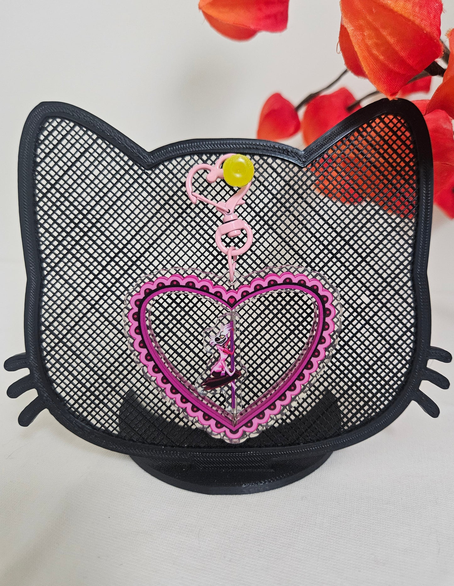 Hazbin hotel Angel dust spinning keychain
