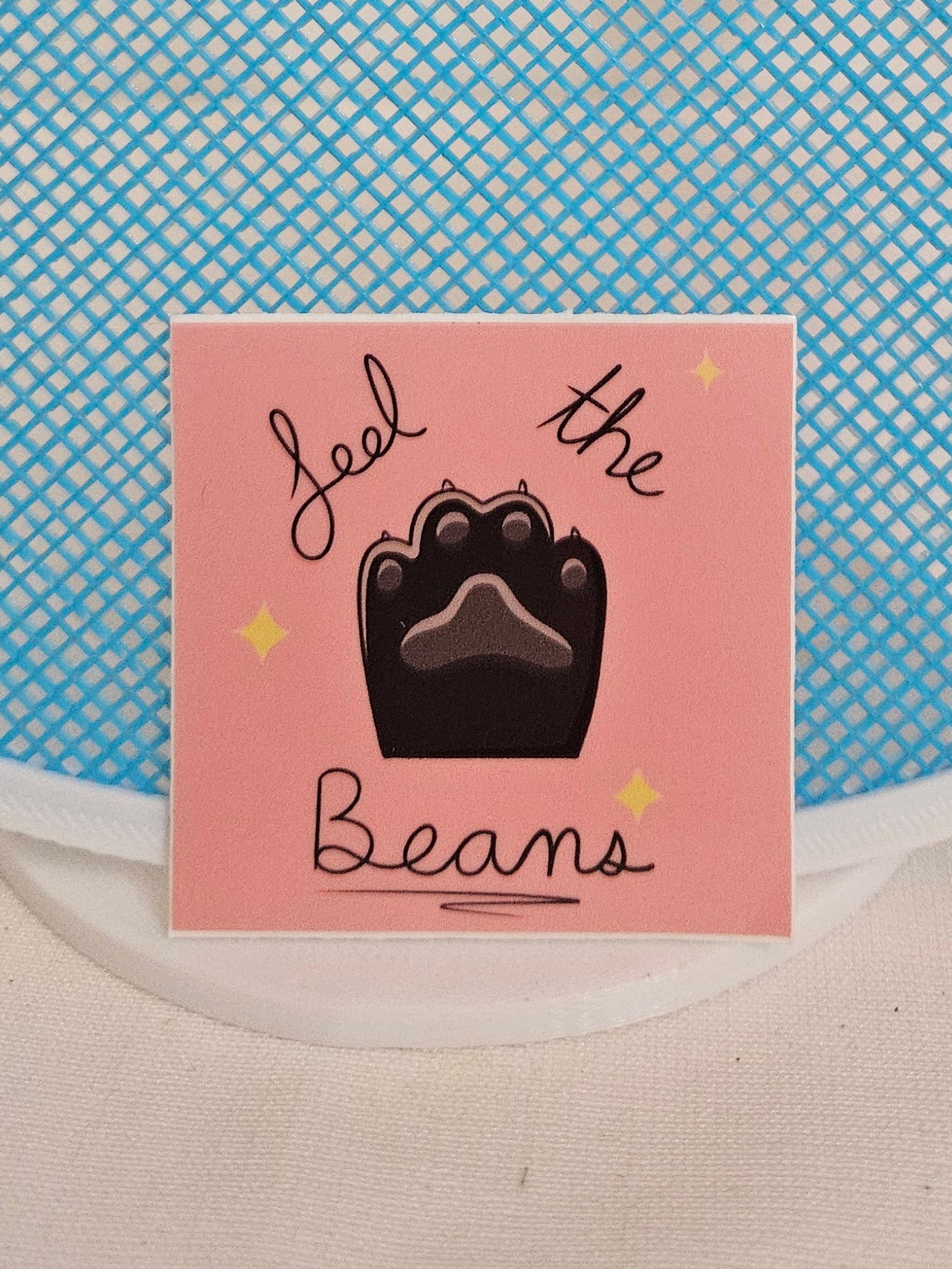Feel the beans sticker