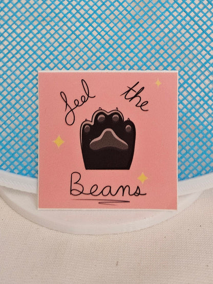 Feel the beans sticker
