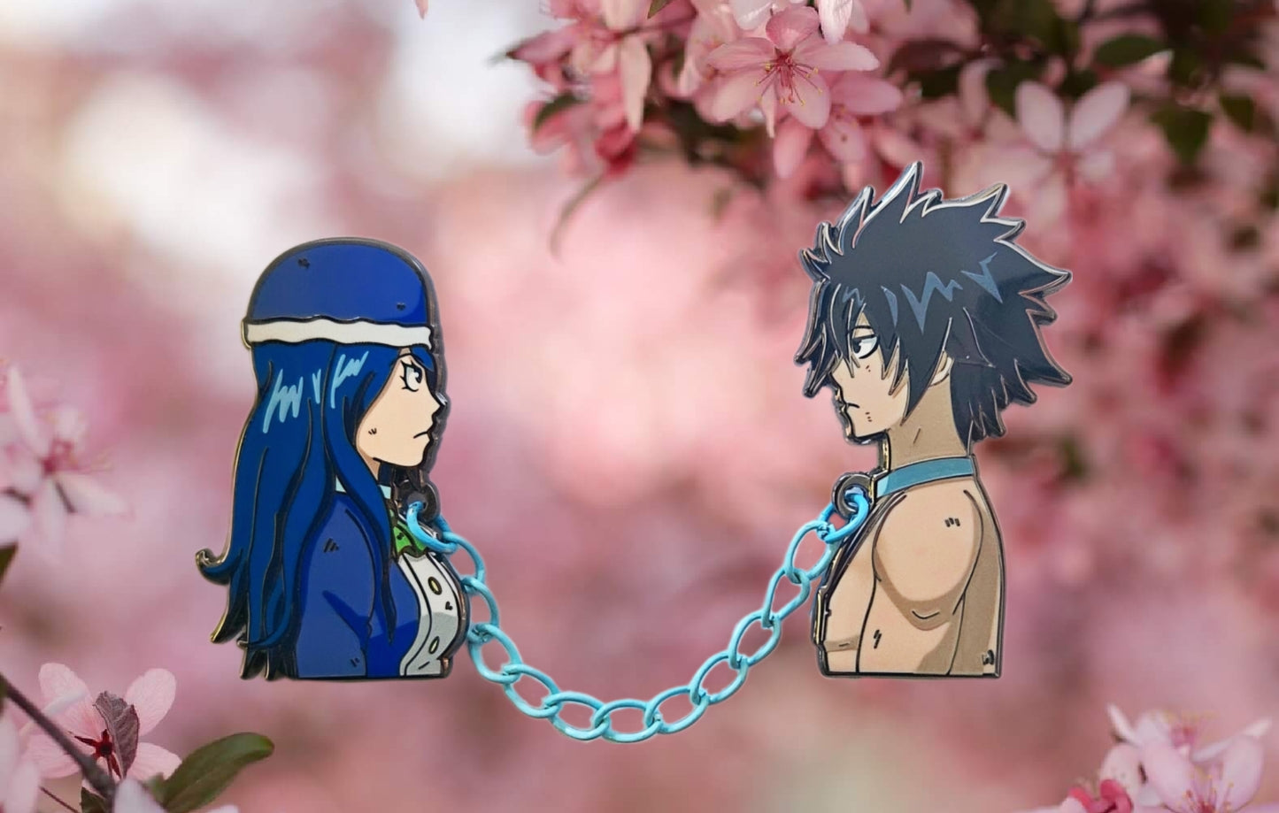 Ice lock Juvia & Gray enamel pin