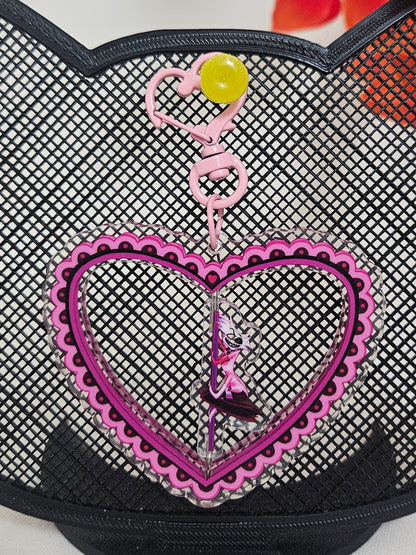 Hazbin hotel Angel dust spinning keychain