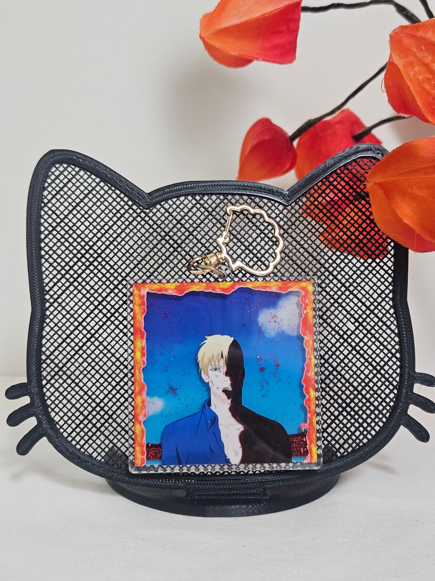Nanami's beach glitter oil acrylic shaker keychain