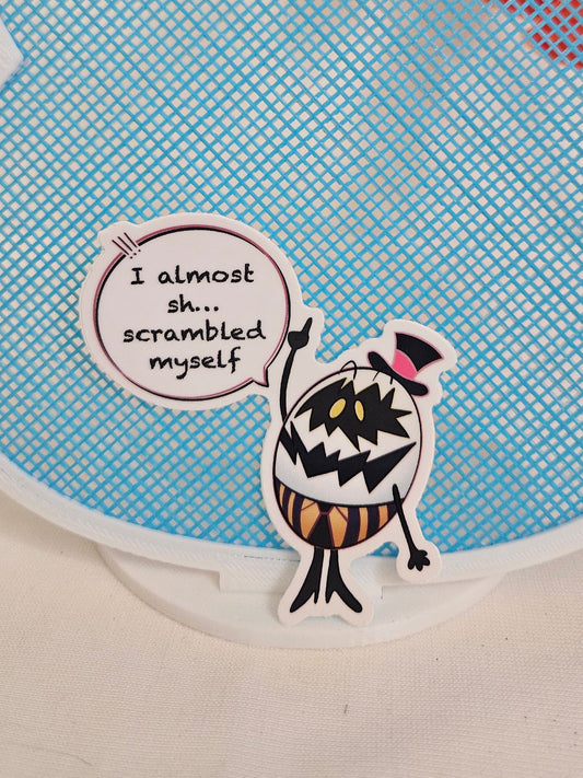 Hazbin hotel scrambled myself egg boy sticker