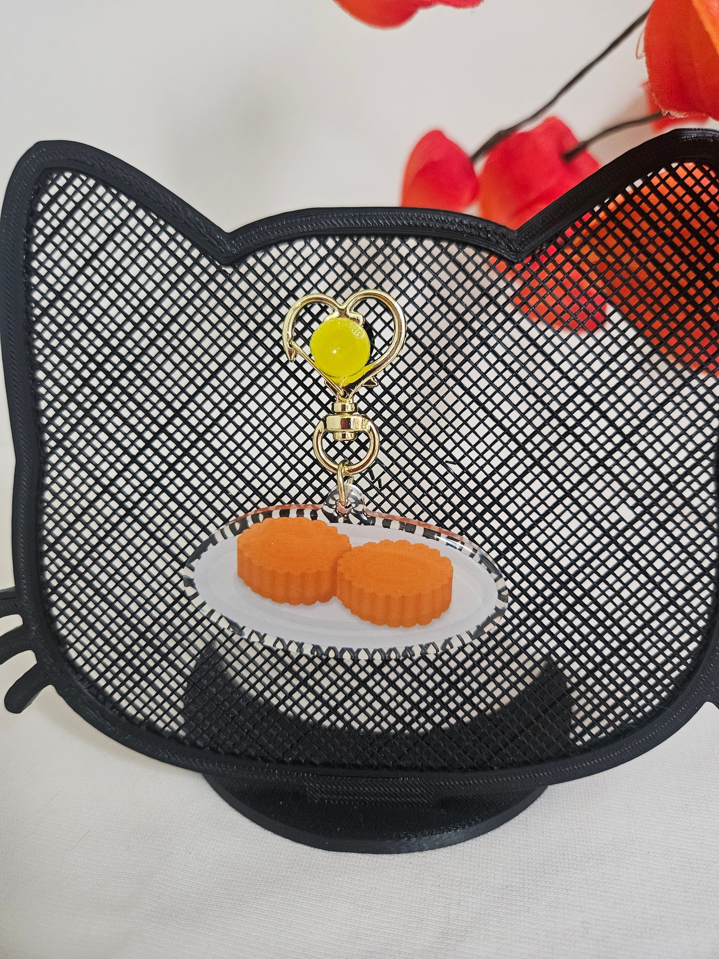 Dim sum bunny moon cakes keychain