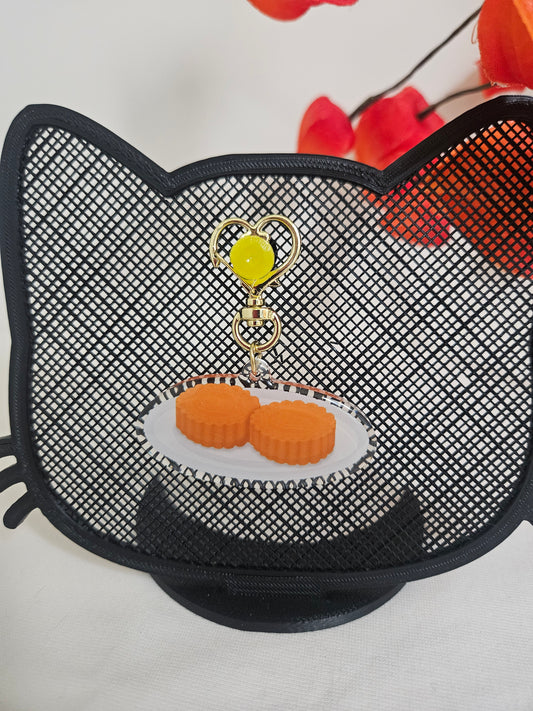 Dim sum bunny moon cakes keychain