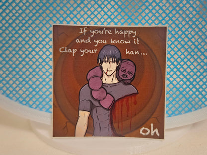 Toji clap your hands sticker