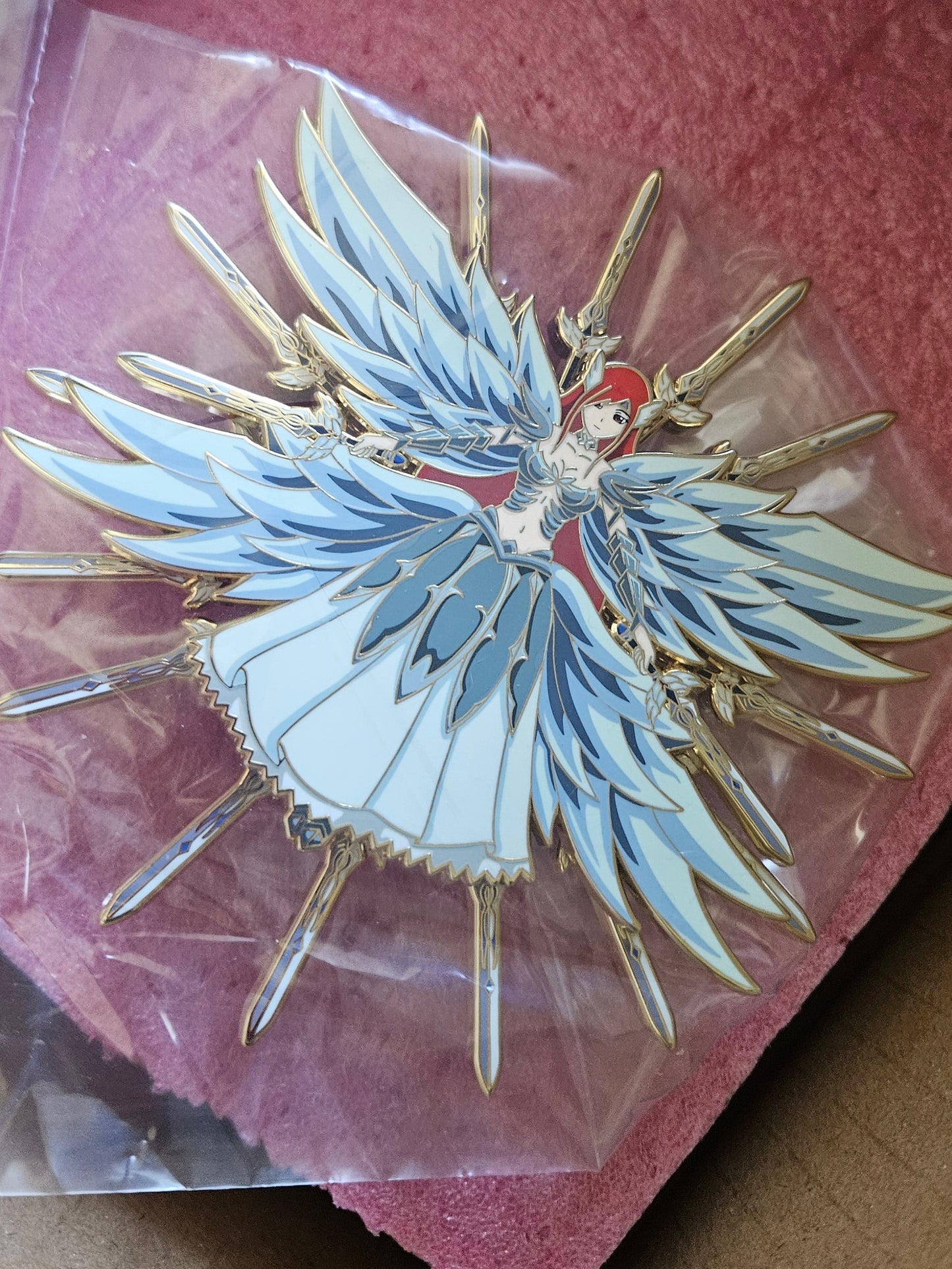 Erza heavens wheel armor spinning enamel pin LE Gold varient